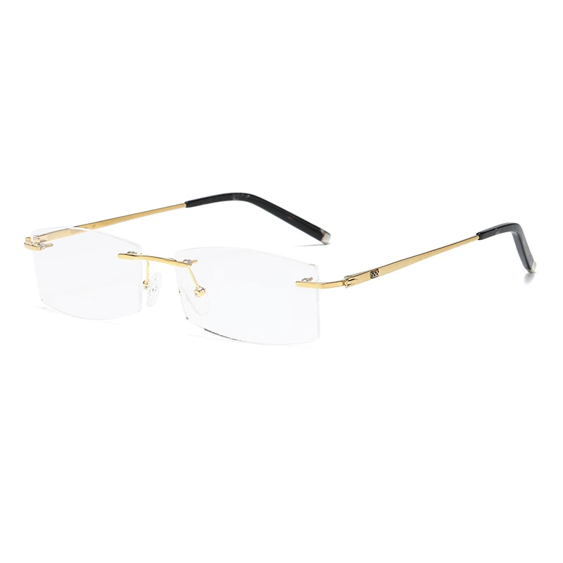 ZIROSAT 9119 Pure Titanium Rimless Men Eyeglasses Frame Fashion Brand Designer Myopia Clear Optical Prescription Eyewear Frame