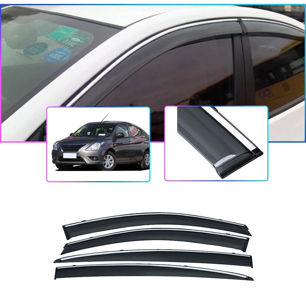 

Car Accessories For Nissan Sunny N17 2011-2018 Smoke Window Sun Rain Visor Deflector Guard 4PCS