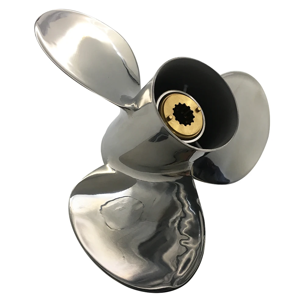 Boat Propeller 10 3/4x12 Fit for Mercury Outboard 25HP-40HP Stainless Steel Prop 13 Tooth OEM 10.75x12