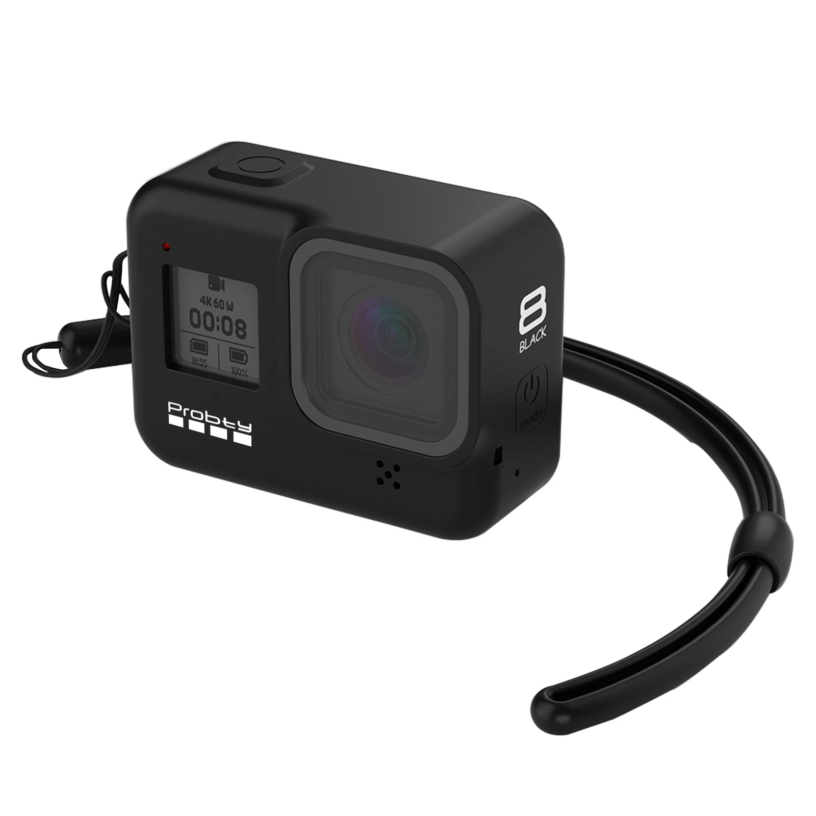 Probty New Soft Silicone Case with Handle Wristband for GoPro Hero 8 Camera Accessories