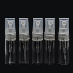 Frasco de Perfume Recarregável com Spray, Portátil, Transparente, Vidro, Vazio, Cosméticos, Frascos, Atomizador, 2ml, 3ml, 5ml, 10ml, 50PCs por Lote