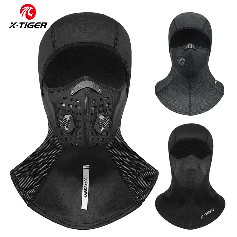 X-TIGER Winter Ski Mask Cycling Mask Anti-Dust Cycling Mask with Filter Windproof Full Face Cover Balaclava Skiing Skating Hat