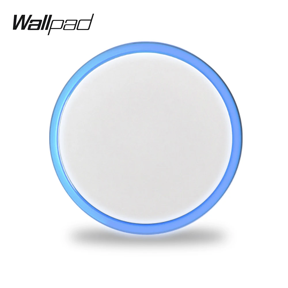 Wallpad L6 1 Gang Wall Switch Push On Off Button Circle LED Indicator Light Power Switch 5 Colors DIY Free Combination