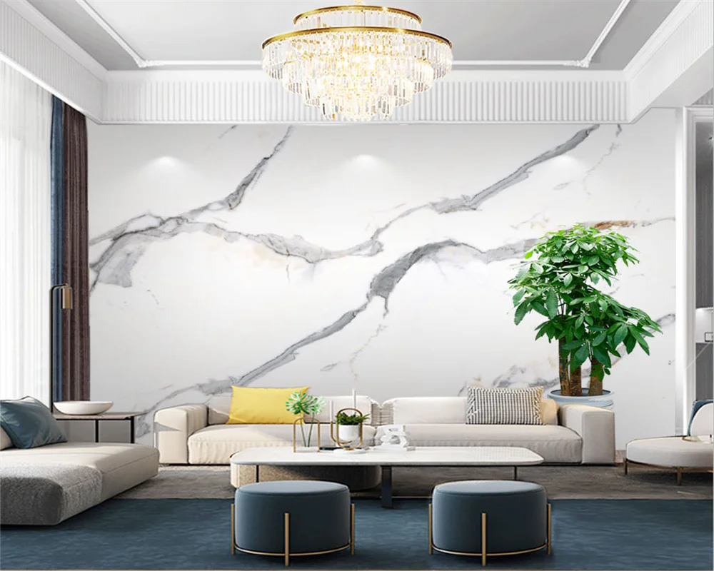 beibehang Customize new wall papers home decor luxurious atmosphere simple jazz white marble stone background wallpaper