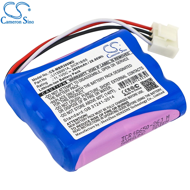 CameronSino Pin Cho Mindray BeneHeart R3/R3A Phù Hợp Với Mindray 022-000122-00 Y Tế Thay Thế Pin 2600MAh/28.86Wh 11.10V