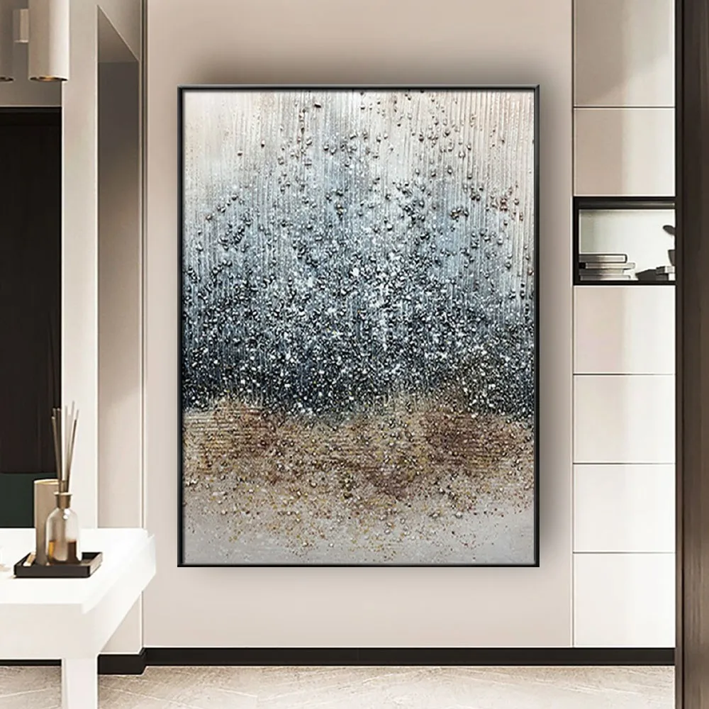 

Modern Canvas Wall Picture Abstract Starry Sky Earth Mural Hand-Painted Oil Painting By Famous Artist Original Living Room Decor