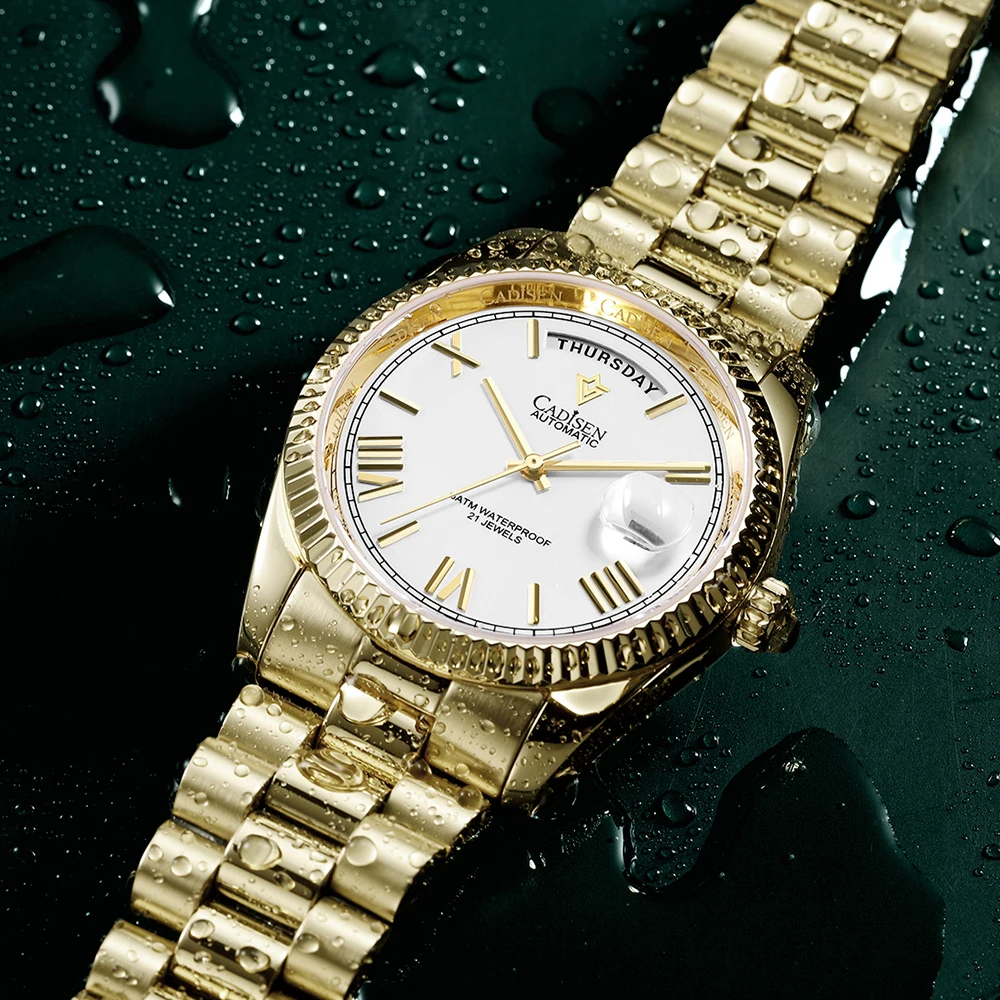CADISEN C8185 Men Watches Swimming 10Bar Waterproof Screw Crown
