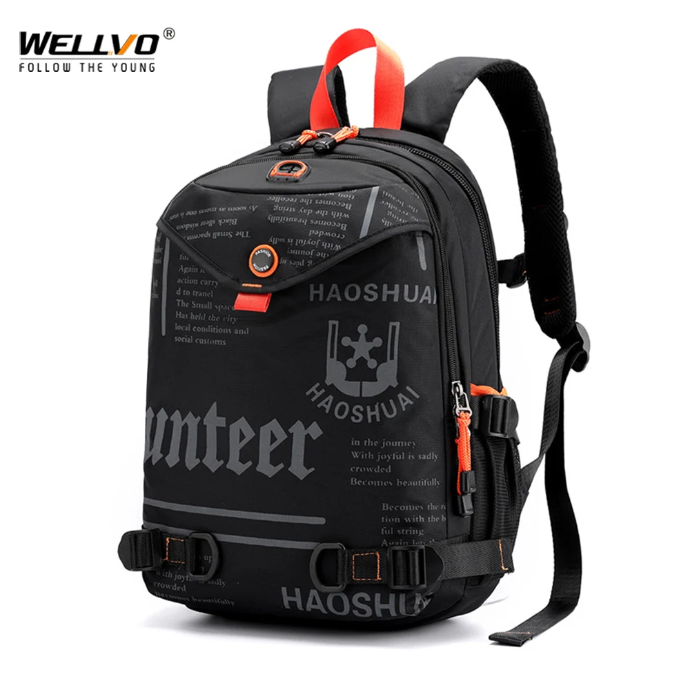 Men Mini Waterproof Backpack Ultra Light Nylon Travel Backpacks Teenage Student Collage Rucksack Letter Printing Small Bag XA24C