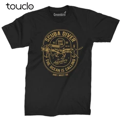 New Pure Cotton Short Sleeves Hip Hop Fashion Scuba Diver T-Shirt Adventure Ocean Sailing Swimming Nature Diving Aquaman