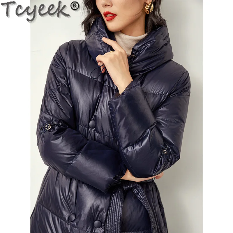 High Quality 90% White Duck Down Jacket Woman Korean Coat Female Long Hooded Women Parkas Winter 2021 Mujeres Abrigos 957