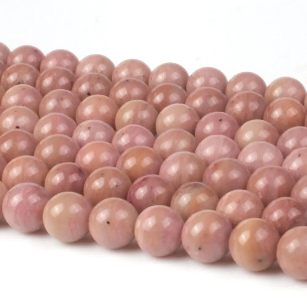 

Natural Round Rhodonite Gemstone Loose Beads 6 8 10 12mm For Necklace Bracelet DIY Jewelry Making 15inch Strand