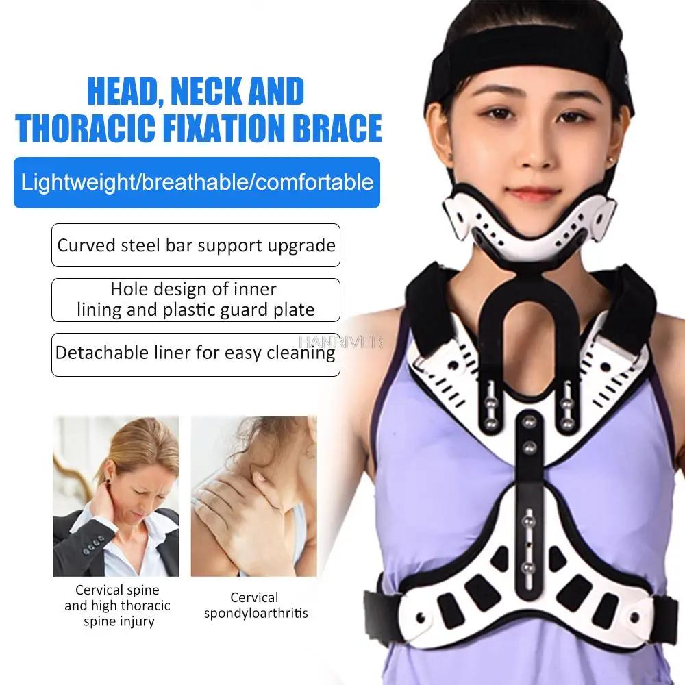 

Posture Corrector for Head Neck Chest Orthotics Traction Device Adjustable Cervical Support Spine Stretch Fixed Pain Relief