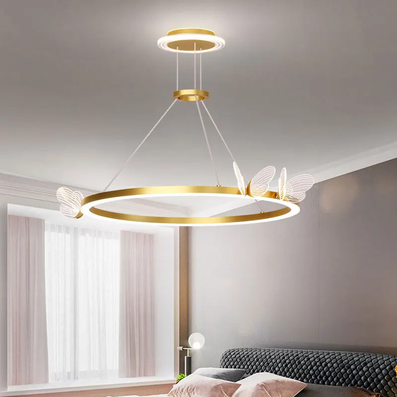 Lampe LED Suspendue en Forme de Papillon au Design Nordique Moderne, Luminaire Décoratif d'Nik, Idéal pour une Chambre à Coucher, un Restaurant, un Couloir ou des Escaliers