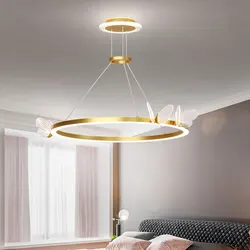 Butterfly LED Pendant Lights Nordic Bedside Staircase Home Light Fixture Modern Bedroom Restaurant Hallway Art Hanging Lamp Room