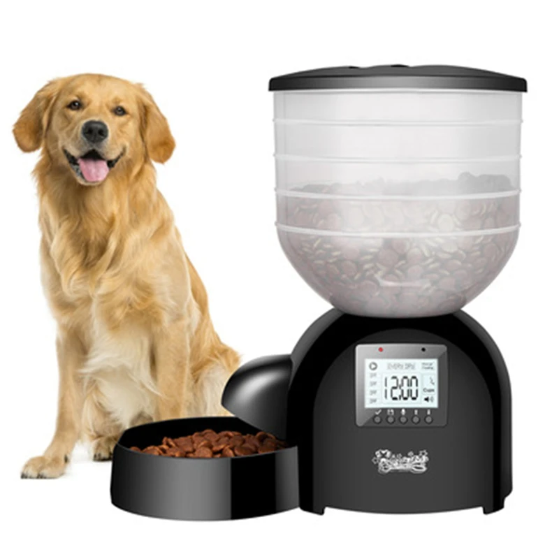 

11L Pet Dog Automatic Feeder Pet Timing Recording Cat Feeder Large Capacity Feeder Dog LCD Recording Time Setting Feeding Bowl