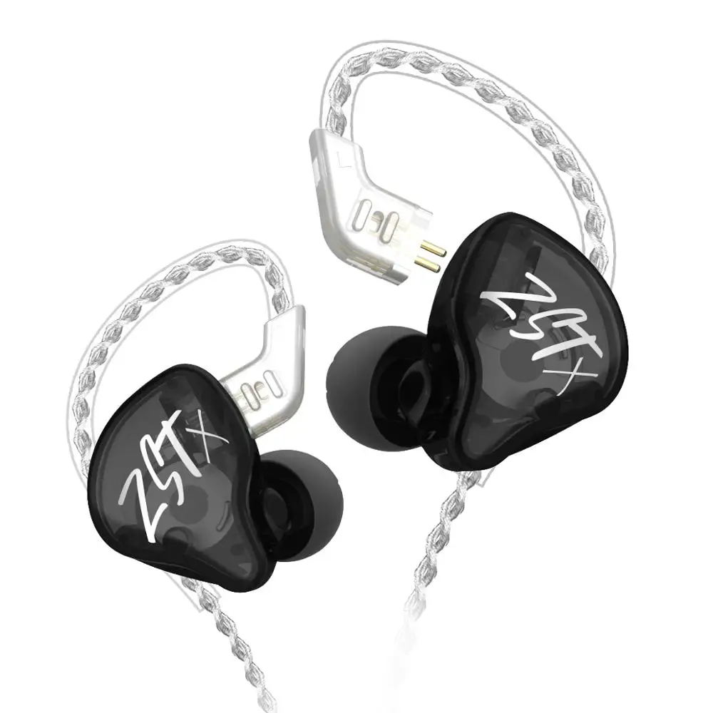 KZ ZST pro  Hanging In Ear Earphone Hybrid Headset HIFI Bass Noise Cancelling Sports DJ Earbuds For ZSN ZAX  Wired Mike Gamer pP