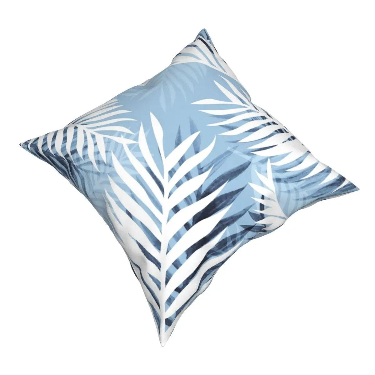 Tropical Bliss Chambray Blue Square Pillowcase Polyester Printed zipper Decor Pillow Case for Home Cushion Case 18