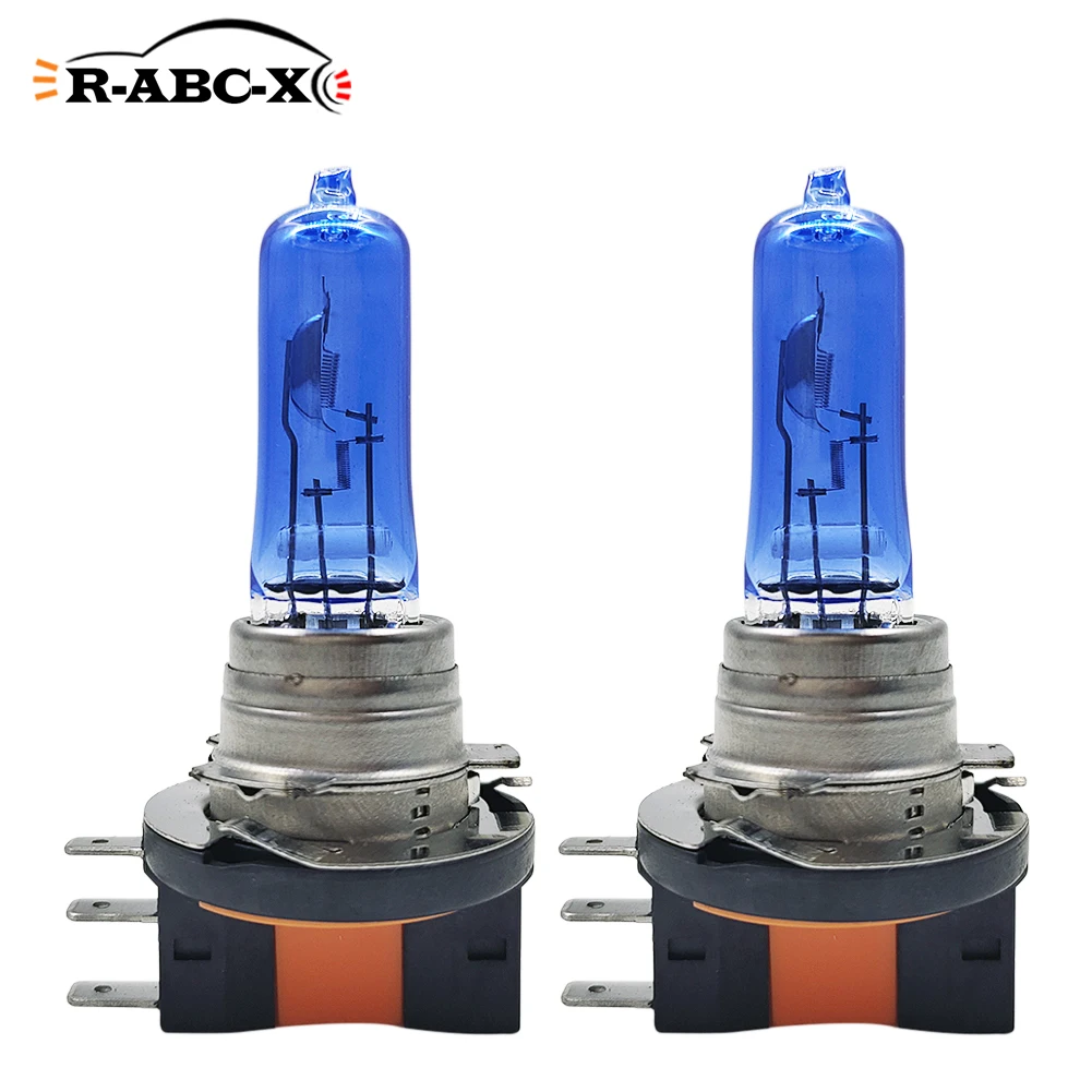 

RUIANDSION 2Pcs H15 15W/55W Car Halogen Headlight Filament Bulbs Fog Light DRL White 12V High Low Beam