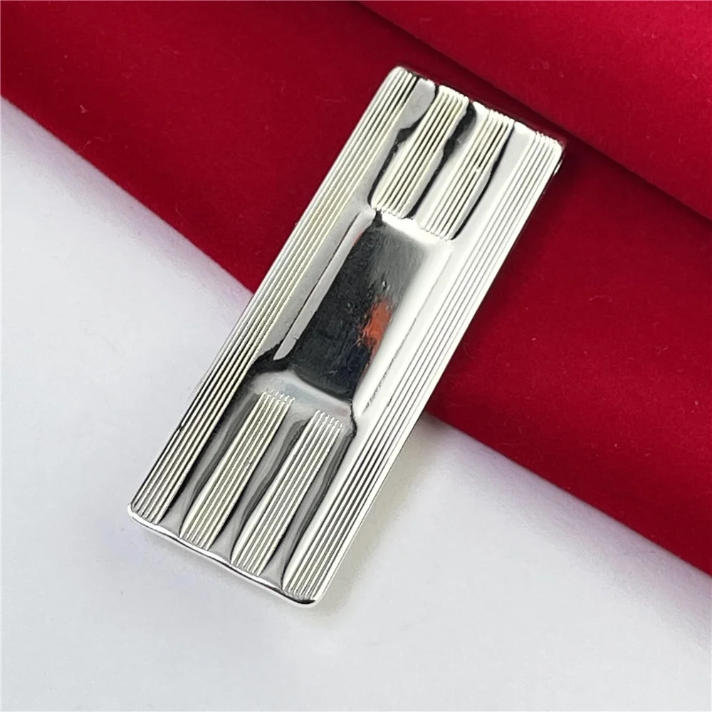 925 Silver Money Clip Striped Money Clip Fashion Jewelry Gift