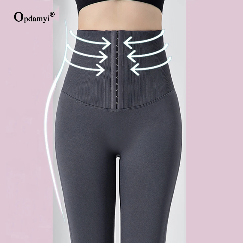 Women Abdominal Fitness Pants Gym Belly Control Ladie High Waist Yoga Pants Skinny Stretch Postpartum Recovery Workout Tighs