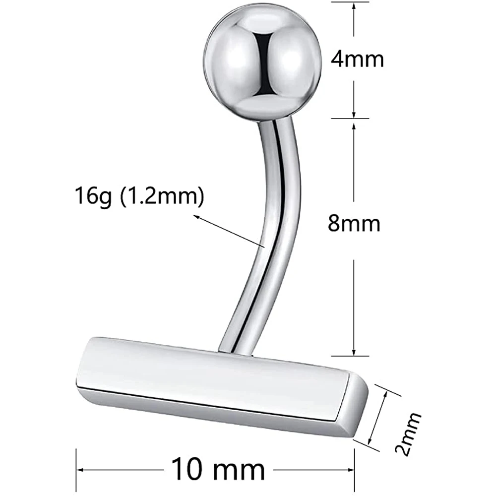 New Small Belly Button Rings Stainless Steel Dainty Nombril Ombligo Bar Navel Ring For Women Men Body Piercing Jewelry