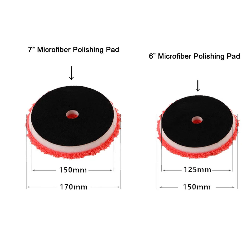 CDWTS 3/4/5/6/7inch Self-adhesive microfiber polishing wheel For DA/RO/GA Car Polisher