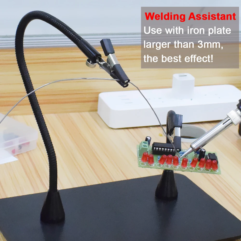 NEWACALOX Magnetische Basis PCB Board Befestigungsclip Halter Lötstation Schweißassistent Flexibler Arm Lötwerkzeug Dritte Hand