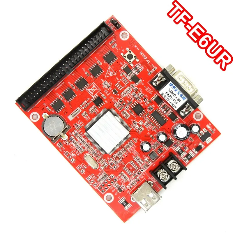 TF-E6UR RS232 + USB Port Led Control Card 1024*256 Pixels Single Dual Color ControllerFor P10,P4.75,P7.62 Display Module