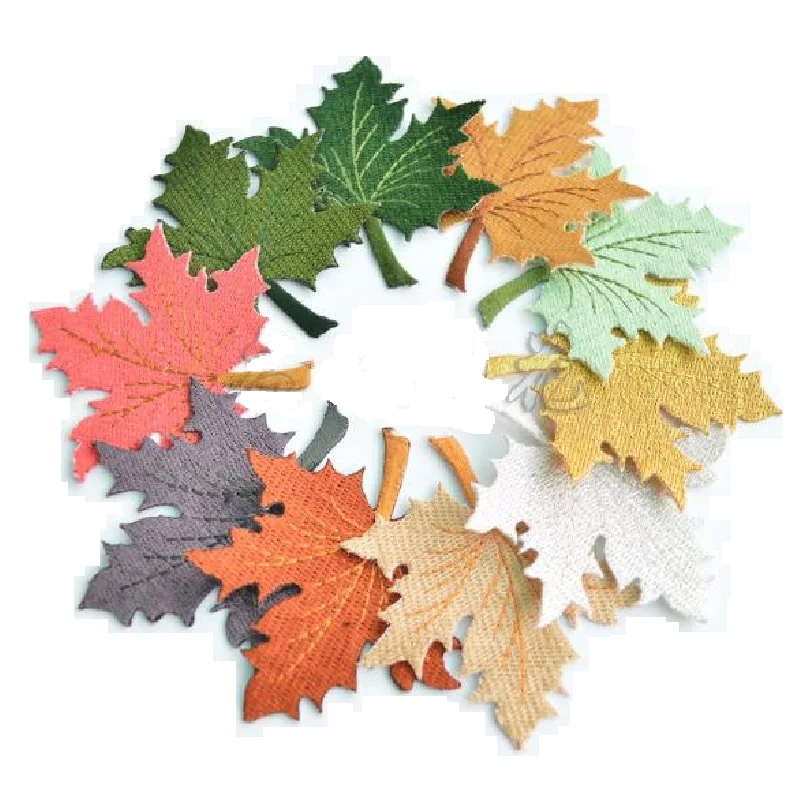 Exquisite Maple Leaf Embroidery Cloth Decals Stickers Personalized Bags Gloves Scarves Decorative Patch Straps