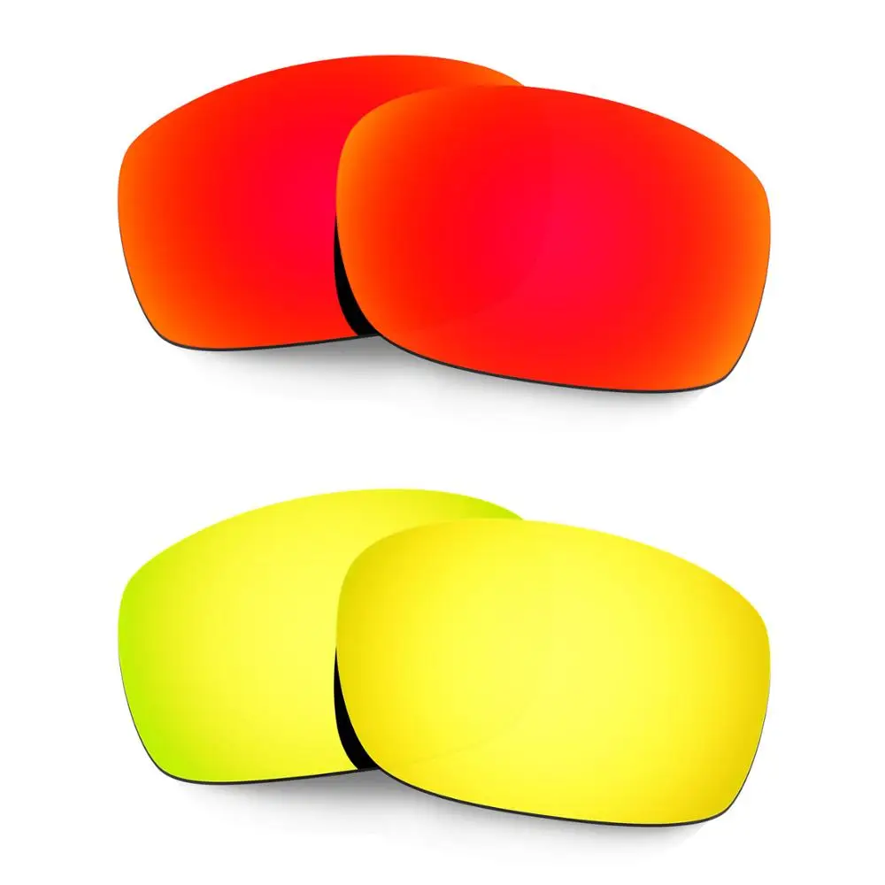 

Квадратные Солнцезащитные очки HKUCO для X, Поляризованные Сменные линзы, 2 пары, красные и золотые