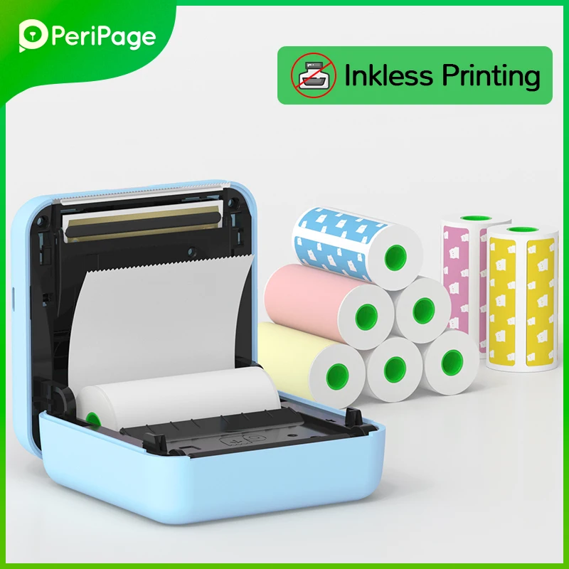 9 Colors Peripage A6 304DPI Mini Photo Printer Notes Sticker Label Printing Machine Bluetooth Portable Wireless Printer Marker