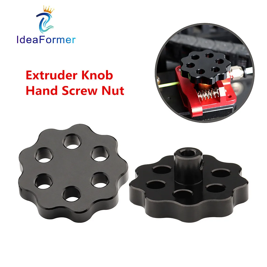 3D Printer Parts EndER3 CR-10 Extruder Knob Hand Screw Nut E axis motor metal handwheel For Creality 3D Printer Ender 3 V2 CR-10