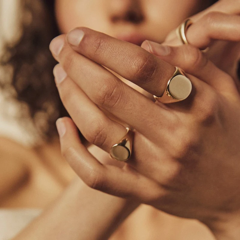 TRULY NOBLE ROYALTY PINKY RING NGRAVED SIGNET RING WITH PERSONALIZED SIGNATURE RING FOR STYLISH GENTLEMEN JEWELRY