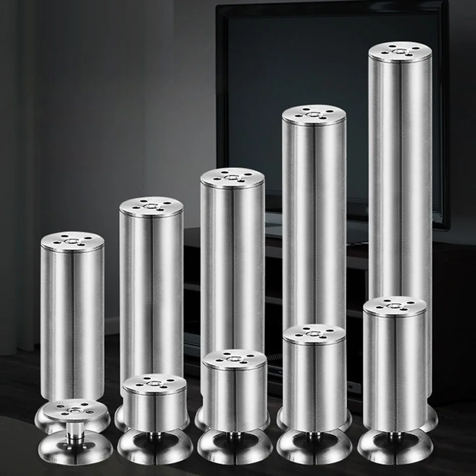 Patas ajustables de acero inoxidable para muebles de cocina, almohadilla para sofá, mesa de café, habitación, cama, 1 unidad
