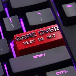 Mechanical Keyboard Artisan Keycap GAME OVER Theme Enter Key Zinc Aluminum Alloy Metal for MX Axis  Customize DIY Game for PC