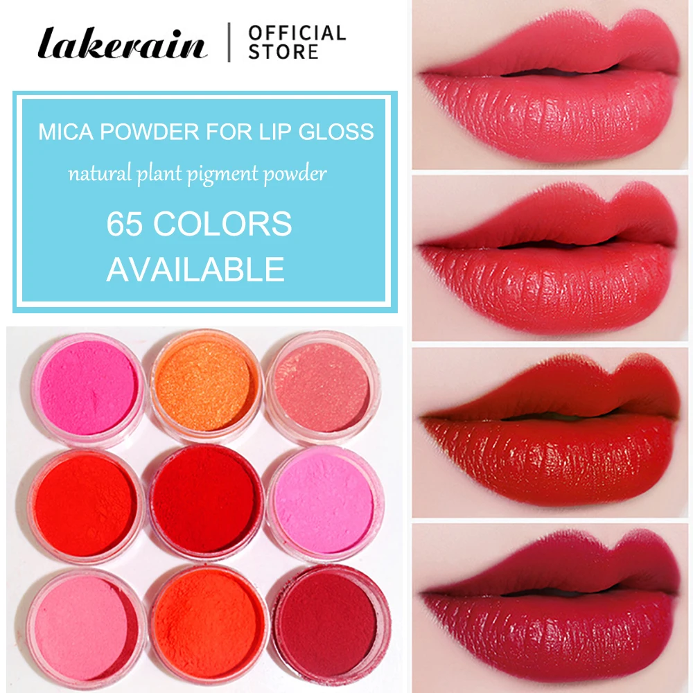 65 Colors Mica Powder For Lip Gloss DIY Lipstick Pigment Powder for Epoxy Resin Soap Making Slime Homemade Lipgloss Supplies