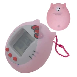 Capa protetora de silicone com manga de pele para dispositivo Tamagotchi Kitty e PAC-Man com anel colorido