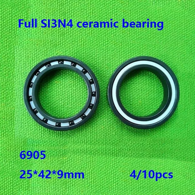 

4/10pcs 6905 25*42*9mm Full SI3N4 ceramic bearing deep groove ball bearing High quality Full Ceramic bearings silicon 25×42×9mm