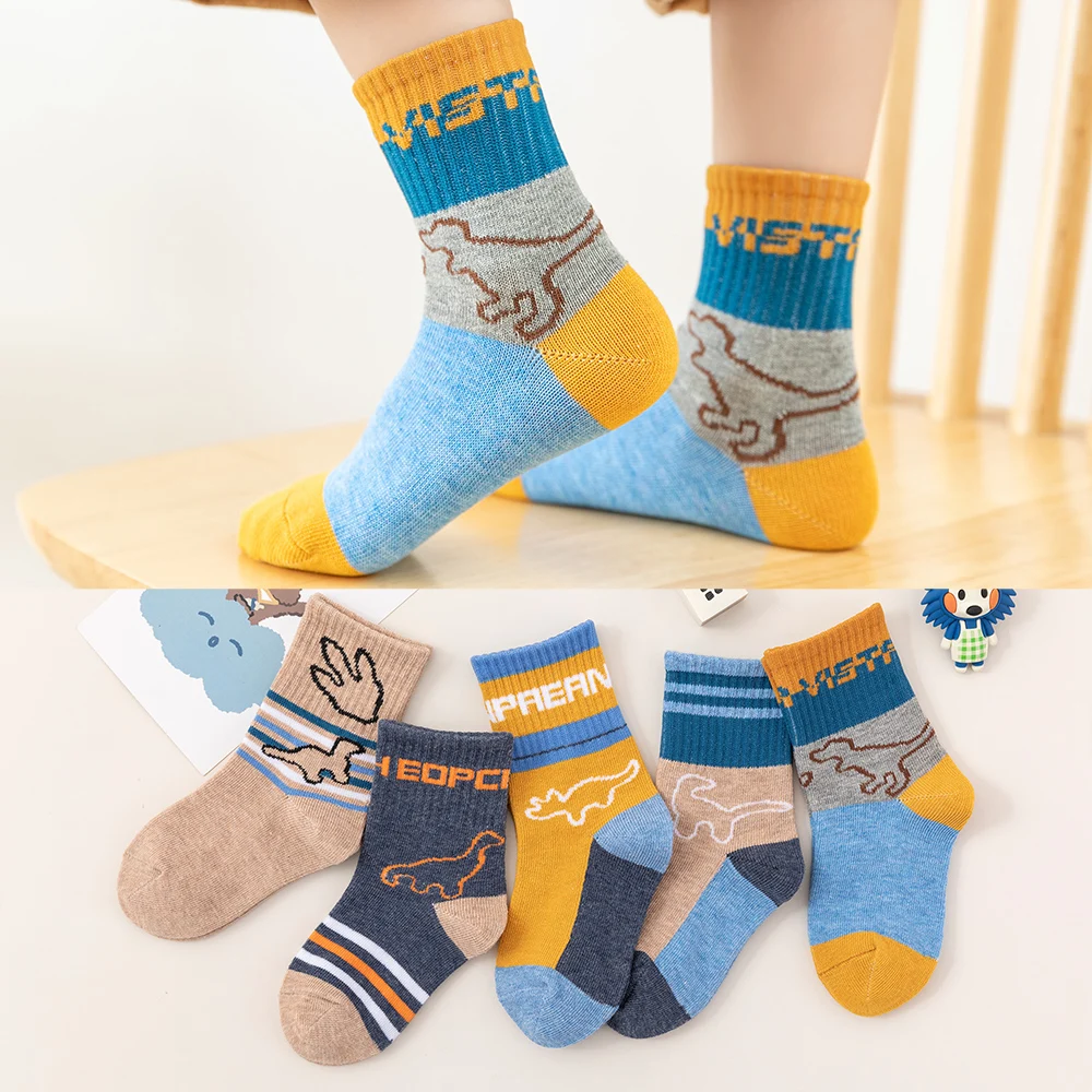 5Pairs/lot Baby Socks Autumn Winter Newborn Kids Socks Cotton Cartoon Cool Boys  Socks Warm Animal Socks