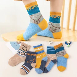 5Pairs/lot Baby Socks Autumn Winter Newborn Kids Socks Cotton Cartoon Cool Boys  Socks Warm Animal Socks