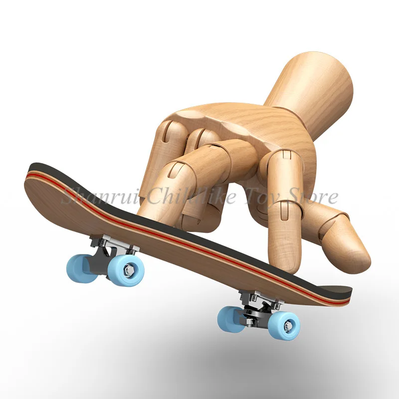 Tech Finger Skateboard Wood Set Two Wheel Mini Scooter Deck Fingerboard Shoes Skateboarding Sneaker Novelty Toys Game Gift Boys