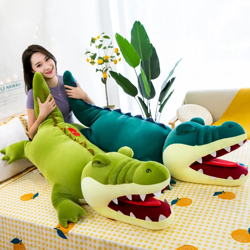 

1PC 80/100CM Big Size Real Life Crocodile Plush Pillow Stuffed Simulation Animal Soft Doll Home Decor Kids Girls Xmas gifts