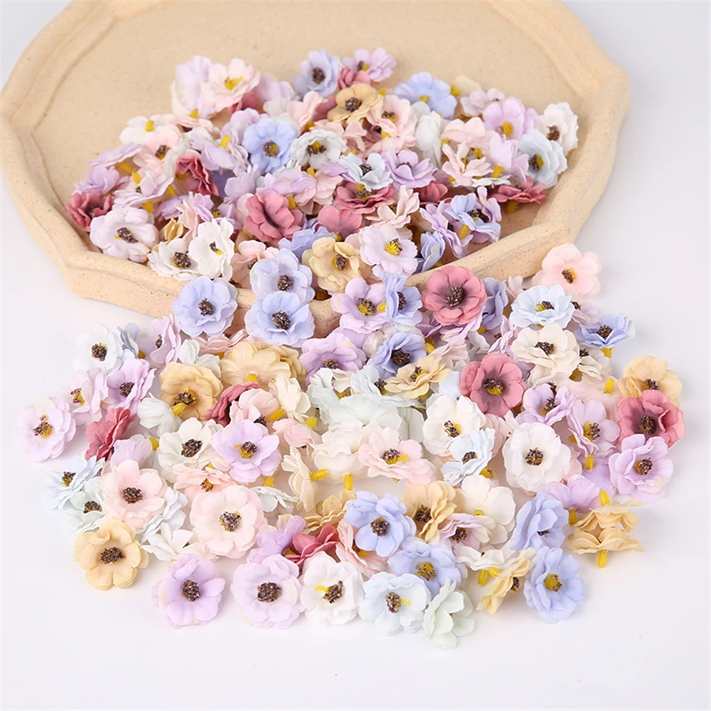 30Pcs 3cm Mini Daisy Decorative Flower Artificial Silk Flowers Party Wedding Decorations Home Wall Decor DIY Sewing Accessories