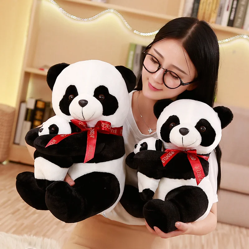 25-50 ซม.น่ารักพ่อ & Baby PANDA ตุ๊กตาของเล่นตุ๊กตาสัตว์ตุ๊กตาหมีการ์ตูนหมอนนุ่ม Kawaii ตุ๊กตาสาวคนรักวันเกิด...