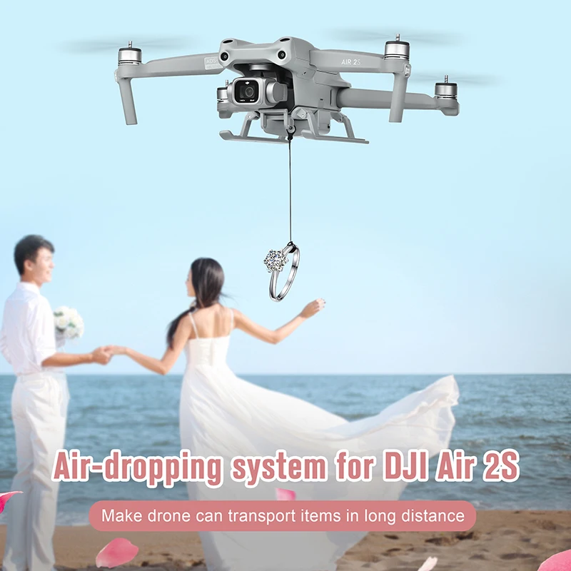 For DJI Air 2/2S Drone Air-Dropping Thrower System Long Distance Transport Remote Delivery Underview Light Foldable Landing Gear