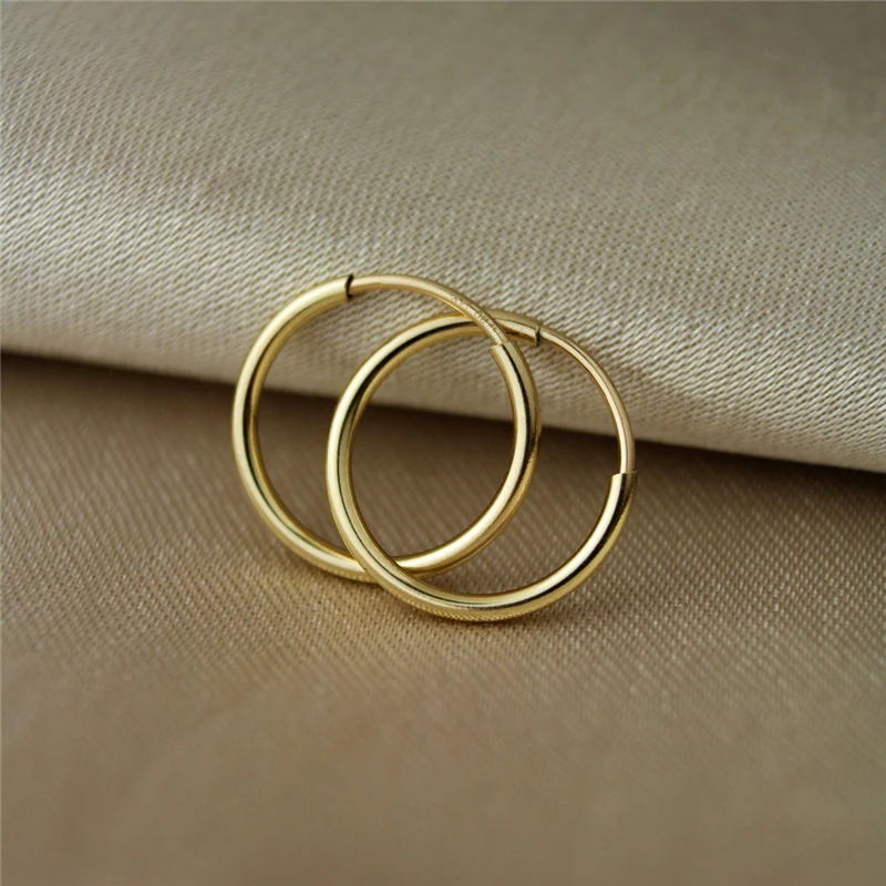 14K Goldfilled Endlos-Creolen in 10 Größen – Goldschmuck, Gold-Creolen, Brincos, Pendientes, Oorbellen, Boho Damenohrringe – Detail 15