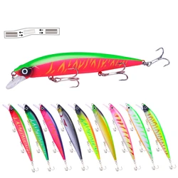 1 Pcs Minnow Fishing Lure 14cm 18.3g Floating Artificial Hard Bait Bass Wobbler Lures CrankFish Bait Pike Treble Hooks Tackle