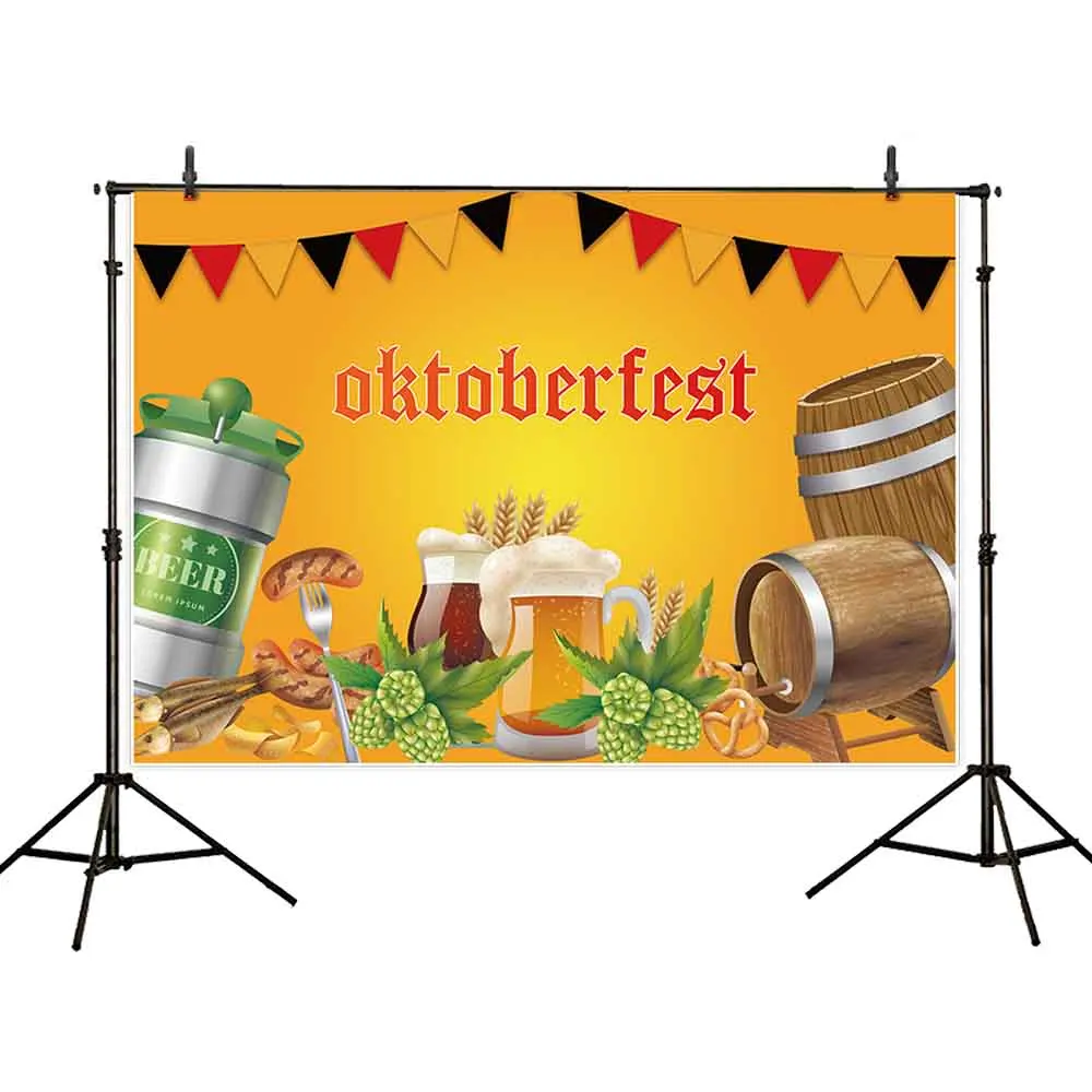 Allenjoy background for photo Beer sausage oak barrel Germany oktoberfest party backdrop photophone photozone photocall prop