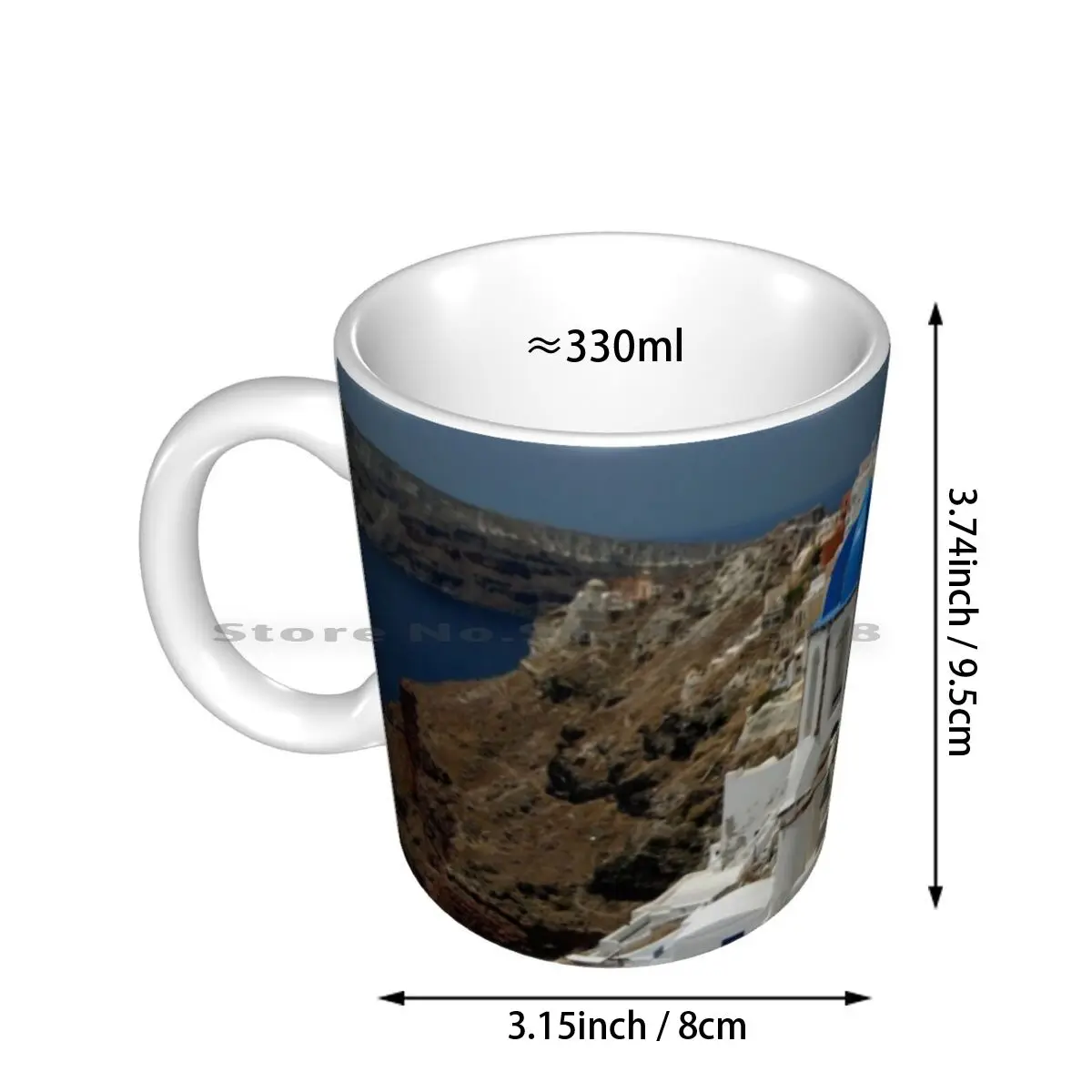 Santorini Ceramic Mugs Coffee Cups Milk Tea Mug Aegean Islands Destination Greece Greece Sightseeing Greek Island Mediterranean