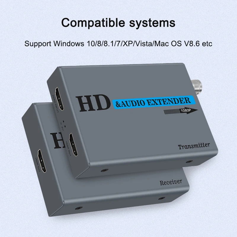 Wiistar HDMI Coaxial Extender extend HDMI 1080p Signal up to 500m Transmitter TX/RX for HDTV DVD Player with HDMI Coax Loop out